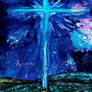 Star of Bethlehem, Alcohol Ink, Giclée Fine art Print image 3
