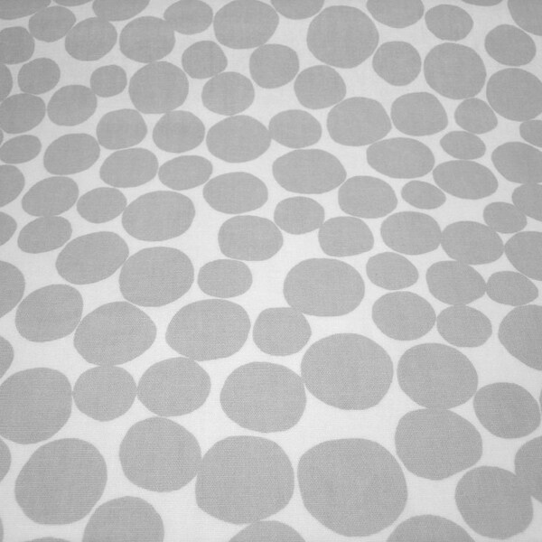 0.5 yard Oilcloth - Laminated waterproof Cotton tablecloth in grey pebble dots 52" wide