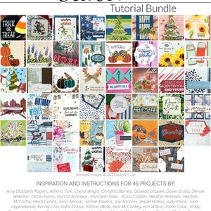 Octubre de 2023 Paquete de tutoriales sobre creación de tarjetas Stampin&#39; Up! Tarjetas y manualidades con papel.