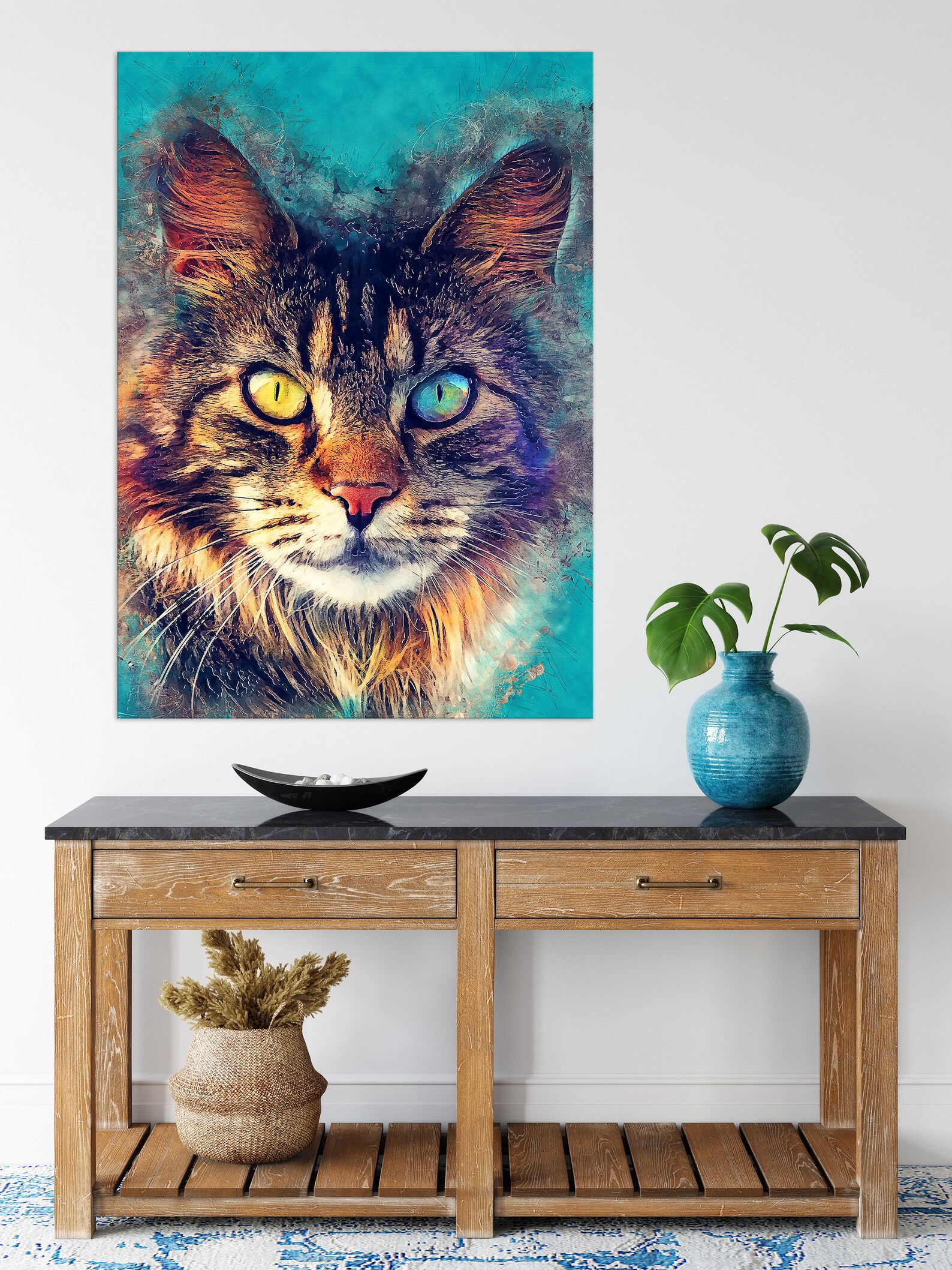 CAT art kitty cats animal watercolor prints digital art | Etsy