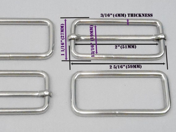 10 Pieces 2 Inch Slide Adjuster, Silver, Purse Strap Slider, Bag Making  Hardware, Messenger Bag Strap Adjuster 