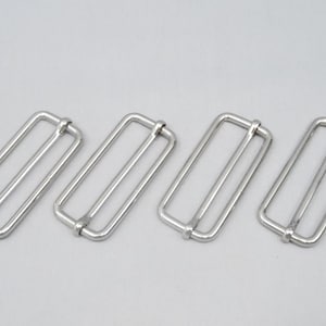 10 Pieces - 2 Inch Slide Adjuster, Silver, Purse Strap Slider, Bag Making Hardware, Messenger Bag Strap Adjuster