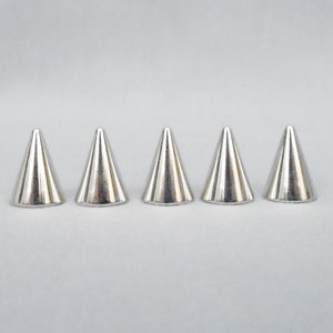 10 Silver Half Inch Cone Spikes