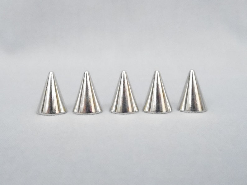 10 Silver Half Inch Cone Spikes Etsy