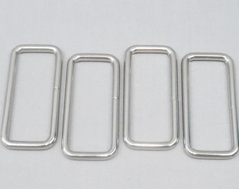 10 Silver 2 Inch (51mm) Zinc Alloy Rectangle Rings