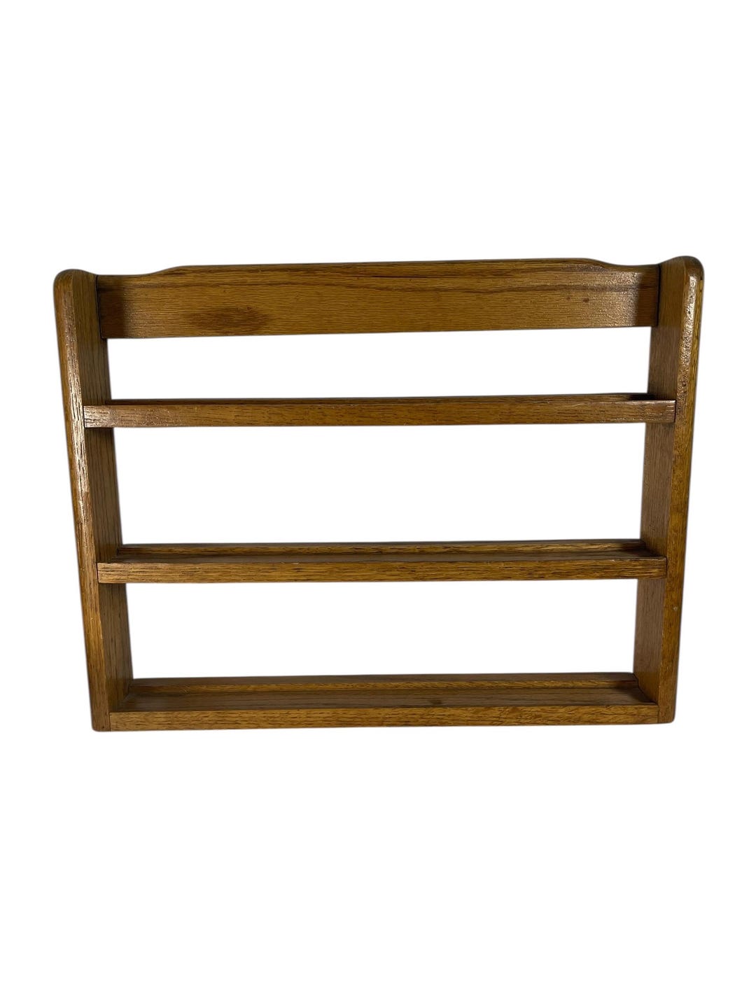 Vintage Wooden Spice Rack 3 Tier Wall Shelf Primitive Rustic Wood