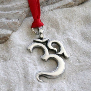 Pewter Ohm Om Yoga Buddha Namaste Christmas Ornament and Holiday Decoration (53E)