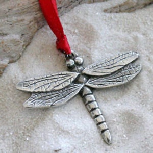 Pewter Dragonfly Fairy Christmas Ornament and Holiday Decoration (323)