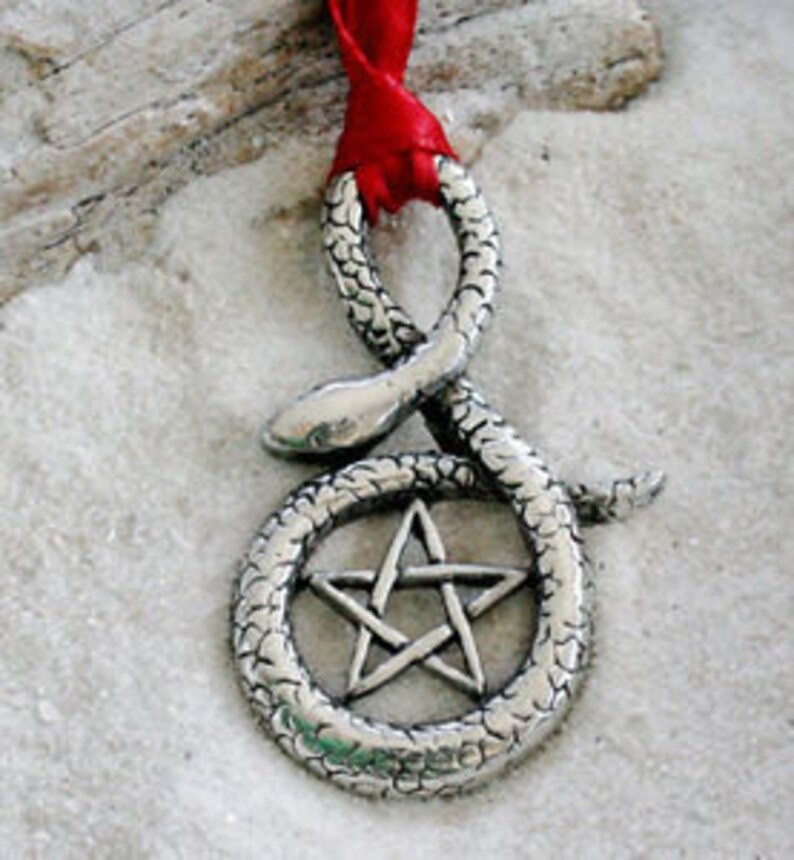 Download Pewter Snake Pentagram Gothic Pagan Wiccan Pentacle ...