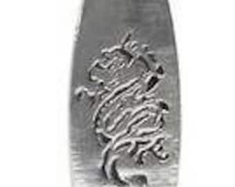 Pewter Surfboard Dragon Surfer Silver Pendant on Leather Necklace (32I)