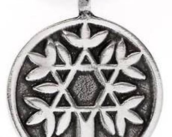 Pewter Tree of Life with Star of David Pendant (48D)