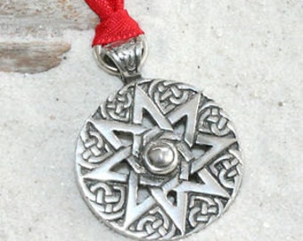 Pewter Octagram Wheel of Life Tibetan Buddha Yoga Meditation Christmas Ornament and Holiday Decoration (57E)