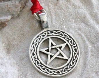 Pewter Pentagram Celtic Knot Pagan Wiccan Pentacle Christmas Ornament and Holiday Decoration (20I)