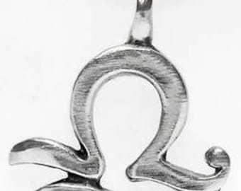 Pewter Libra "The Scales" Zodiac Astrology Sun Sign of September October Pendant (28C)