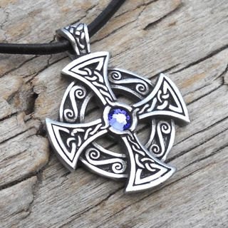 Pewter SOLAR CROSS Swarovski Crystal Celtic Druid Irish | Etsy