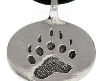 Pewter Bear Claw Paw LGBT Gay Pride Pendant (21D)