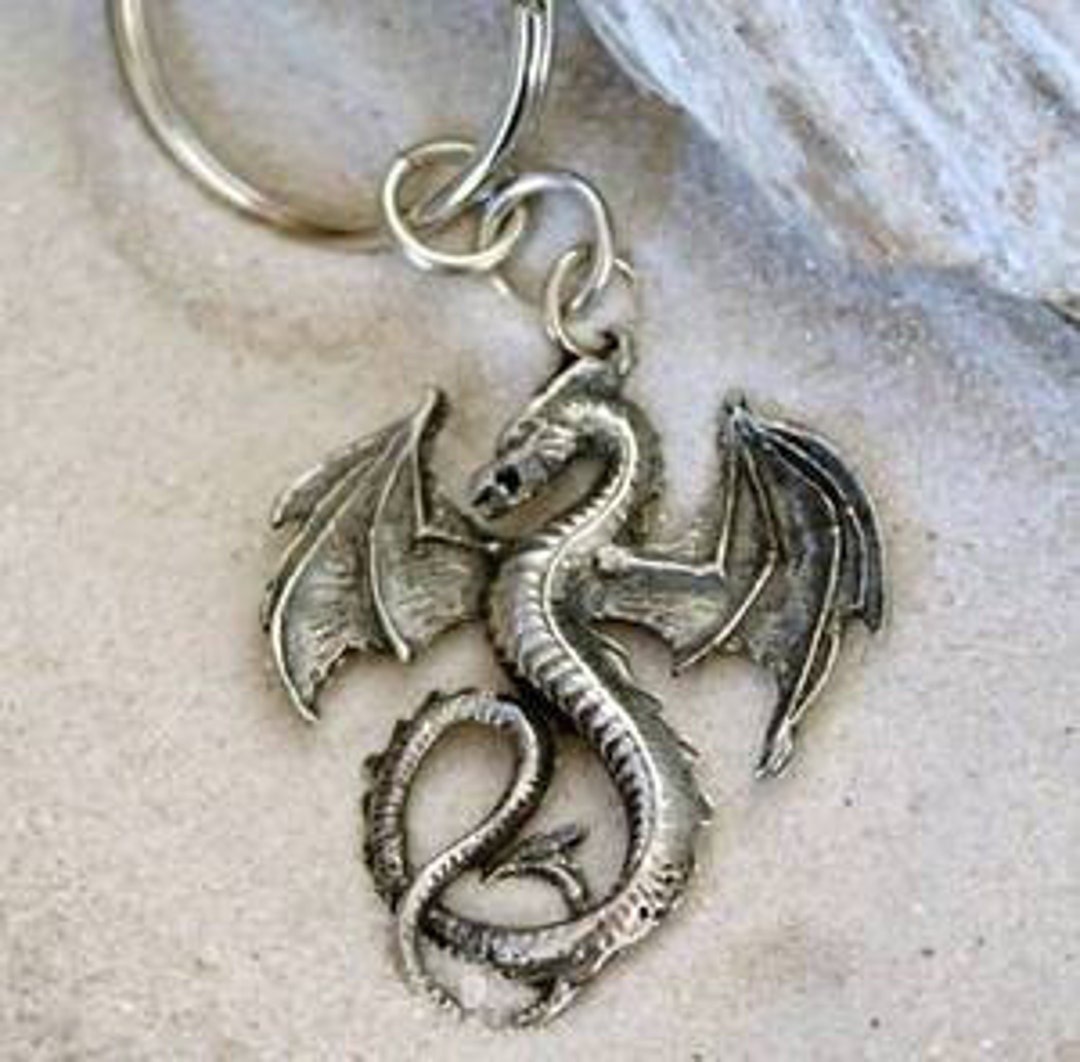 pewter-dragon-gothic-fantasy-keychain-key-ring-52g-kc-etsy