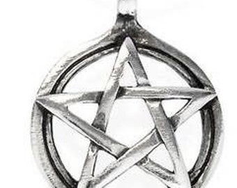 Pewter Pentagram Pagan Wiccan Pentacle Pendent (29I)