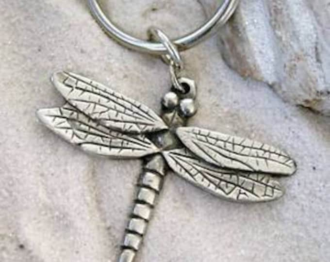 Featured listing image: Pewter Dragonfly Fairy Keychain Key Ring (323-KC)