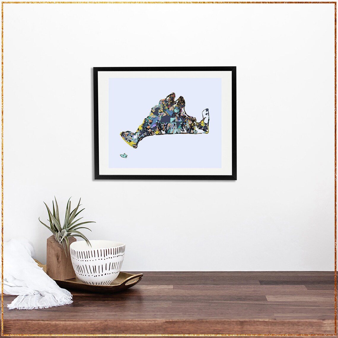 Martha's Vineyard Abstract Print Nautical Decor Art Etsy