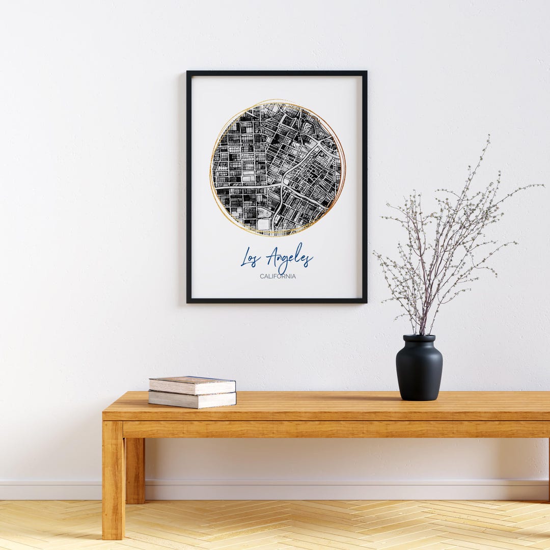 Los Angeles CA Map Art. Digital Download -map Art | Los Angeles Art ...