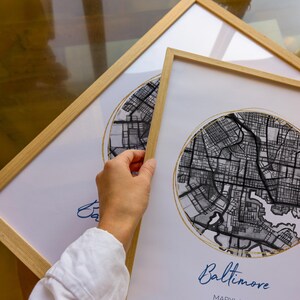 Art. Téléchargement numérique - Illustrations cartographiques | Impression d'art du Maryland | Carte dessinée à la main | Art de Baltimore | Cadeau artistique | Carte imprimable de Baltimore