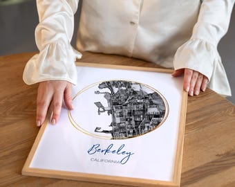 Berkeley CA Map Art. Digital Download -Map Art | California Art Print | Handdrawn Map | Berkeley Art | Art Gift | Printable Berkeley Map