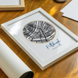 Carte de Pittsburgh, PA Art. Téléchargement numérique - Illustrations cartographiques | Impression d'art de Pittsburgh | Impression de carte dessinée à la main | Impression de carte de Pittsburgh imprimable