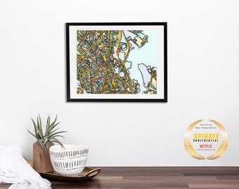 Dorchester Map, Boston Map Print, Gift For Him, Bedroom Wall Decor, 11x14" Art Print