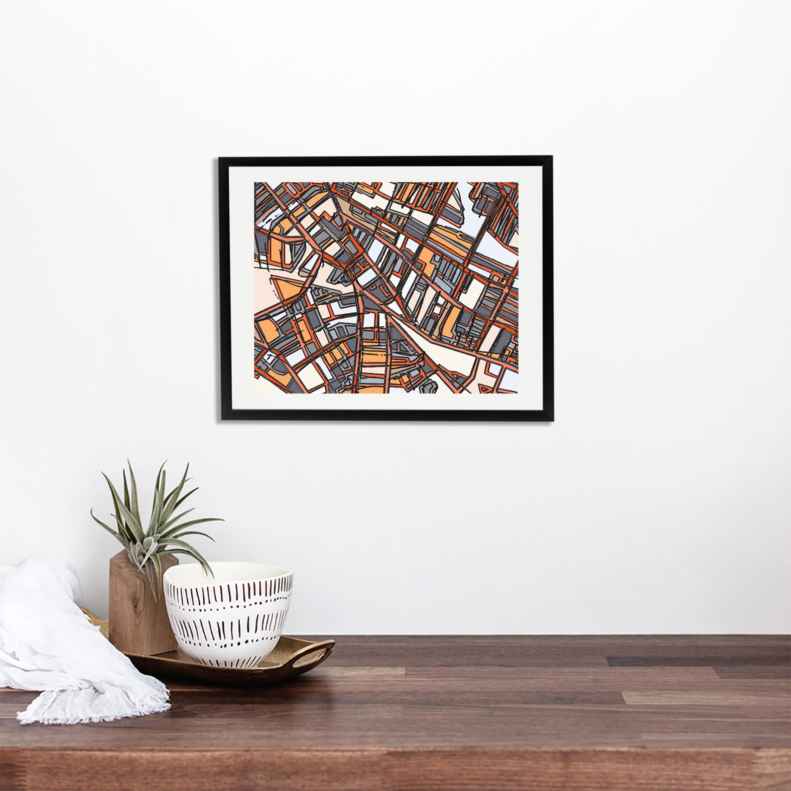 Porter Square Map Porter Square Cambridge Art Abstract Art Etsy