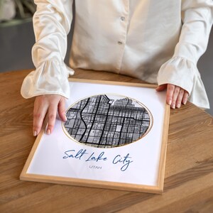 Carte de l'UT Salt Lake City Art. Téléchargement numérique - Illustrations cartographiques | Impression d'art de Salt Lake City | Impression de carte dessinée à la main | Impression imprimable de la carte de la ville de Salt Lake City