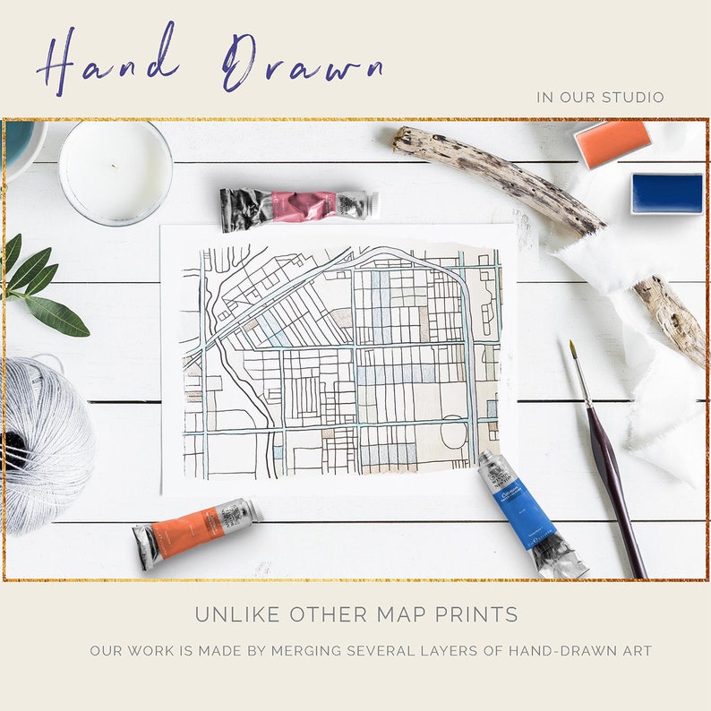 Bridgeport Chicago Art Print Chicago Map Wall Art Engagement Etsy