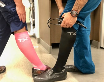TX 20-30mmHg Graduated Compression Socks for Nurses and Healthcare