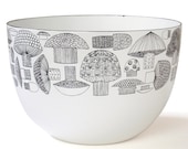 Vintage Finel Mushroom Bowl Enamelware Finland