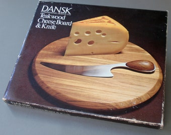 Dansk Torun Teak Cheese Board & Knife Mint in Original Box Made in Denmark