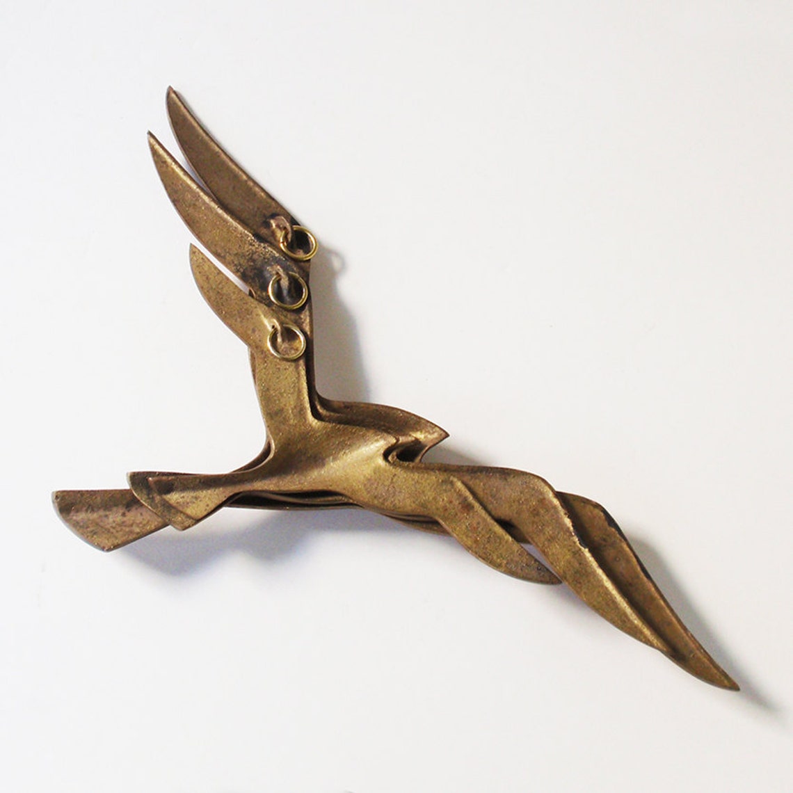 Vintage Solid Brass Set of Three Seagulls Wall Art Decor Etsy