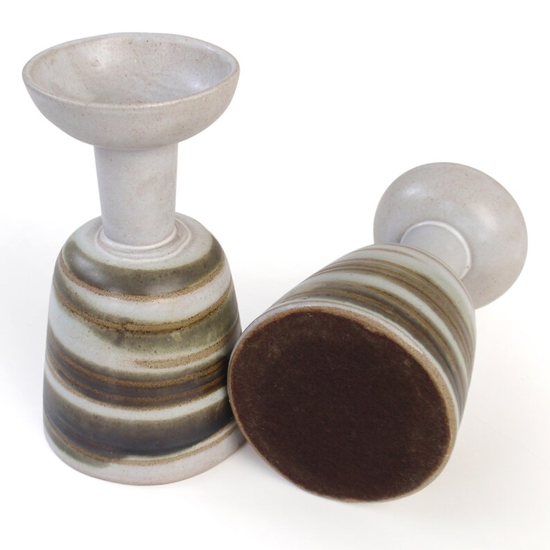 Rare Martz Marshall Studios Pottery Candle holder Pair Mid-Century Modern Candleholders