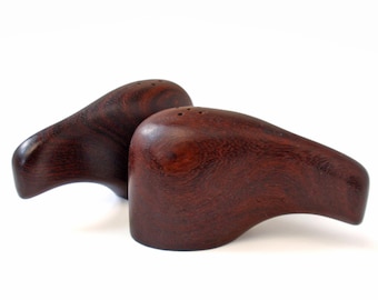 Vintage Shakers Don Shoemaker Walnut Salt & Pepper Elephant Mid-Century Modern