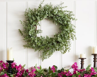 Gray-Green Eucalyptus Everyday All Seasons Front Door Wreath