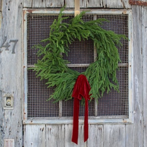 Real Touch Norfolk Pine Front Door Christmas Holiday Winter Wreath