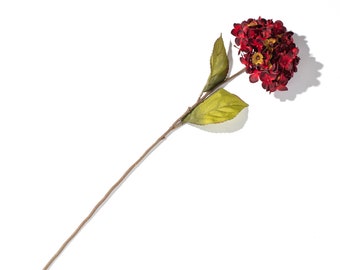 Spray per stelo di ortensia finta seta bordeaux - 28"
