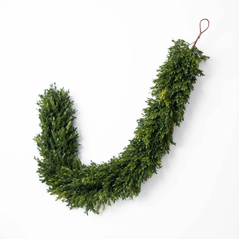 Green Boxwood Artificial All Seasons Greenery Mantle Garland Etsy