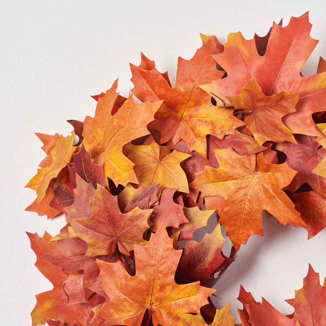 Red & Orange Autumnal Two-tone Maple Leaf Classic Fall Front Door ...