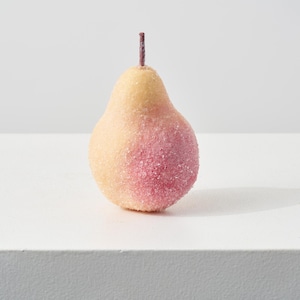 Sugared Frosted Peach Pear Decorative Faux Fruit Bowl Filler
