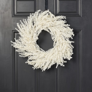 Frosted Shimmer Baby&#39;s Breath Gypsophila Christmas Front Door Mantle Wreath