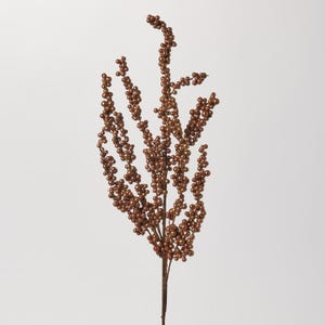 Golden Bronze Metallic Faux Berry Cluster Branch Weather Resistant Stem Spray - 28"