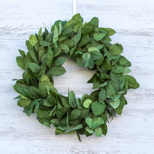 Corona de hojas de salal para puerta de entrada, primavera y verano, 24&quot;