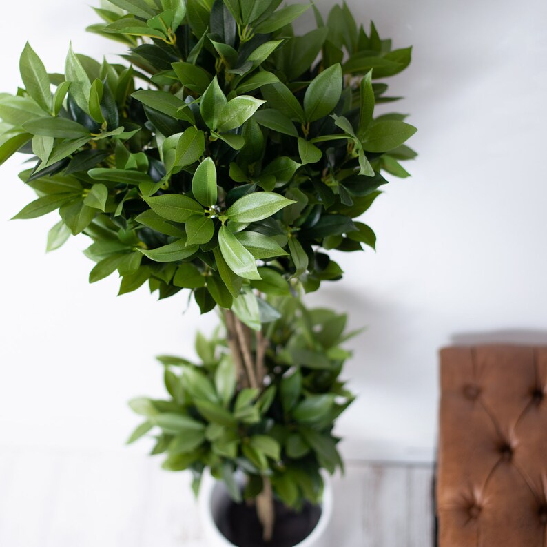 Myrtle Leafy Green Topiary Artificial Tree Plant Urn Filler Etsy