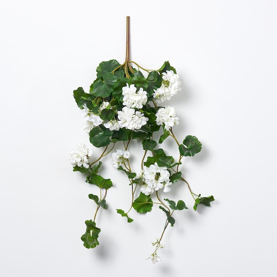 Real Touch White hngender Geranienbusch-Imitat-Blumenspray - 36 " - Etsy.de
