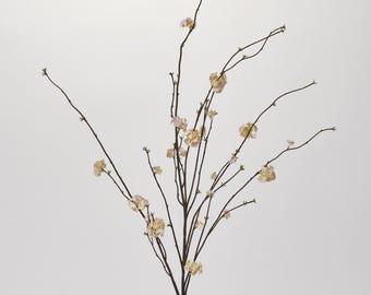 Ramo de flor de cerezo rosa claro, tallo largo, artificial, con flores artificiales - 137 cm